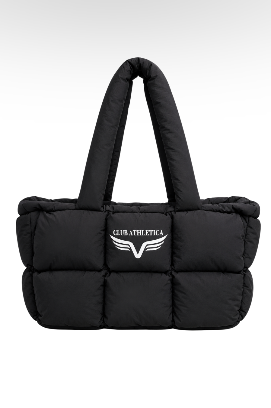 Club Athletica Luxury Black Puffer Tote Bag Quilted Shoulder & Gym Bag
