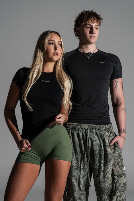 Mens Core Compression Tee Marl Black