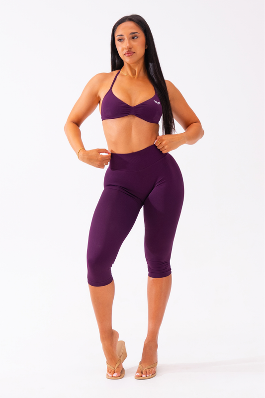 Club Athletica Capri Glute Contour Leggings Grape Purple