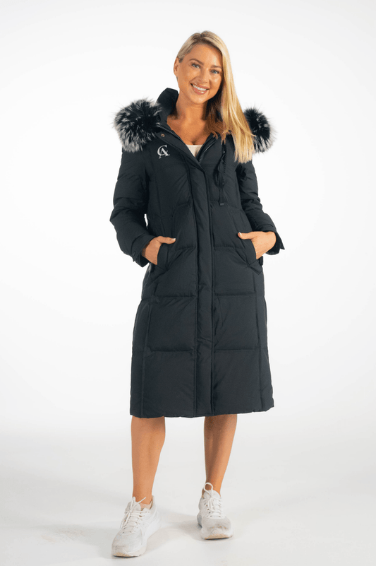 Classy Elegance Long-Down Puffer Jacket Black