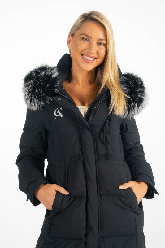 Classy Elegance Long-Down Puffer Jacket Black