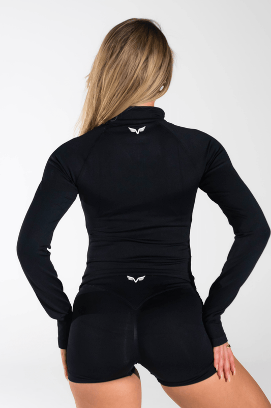 Club Athletica Flex Quarter Zip Long Sleeve Black