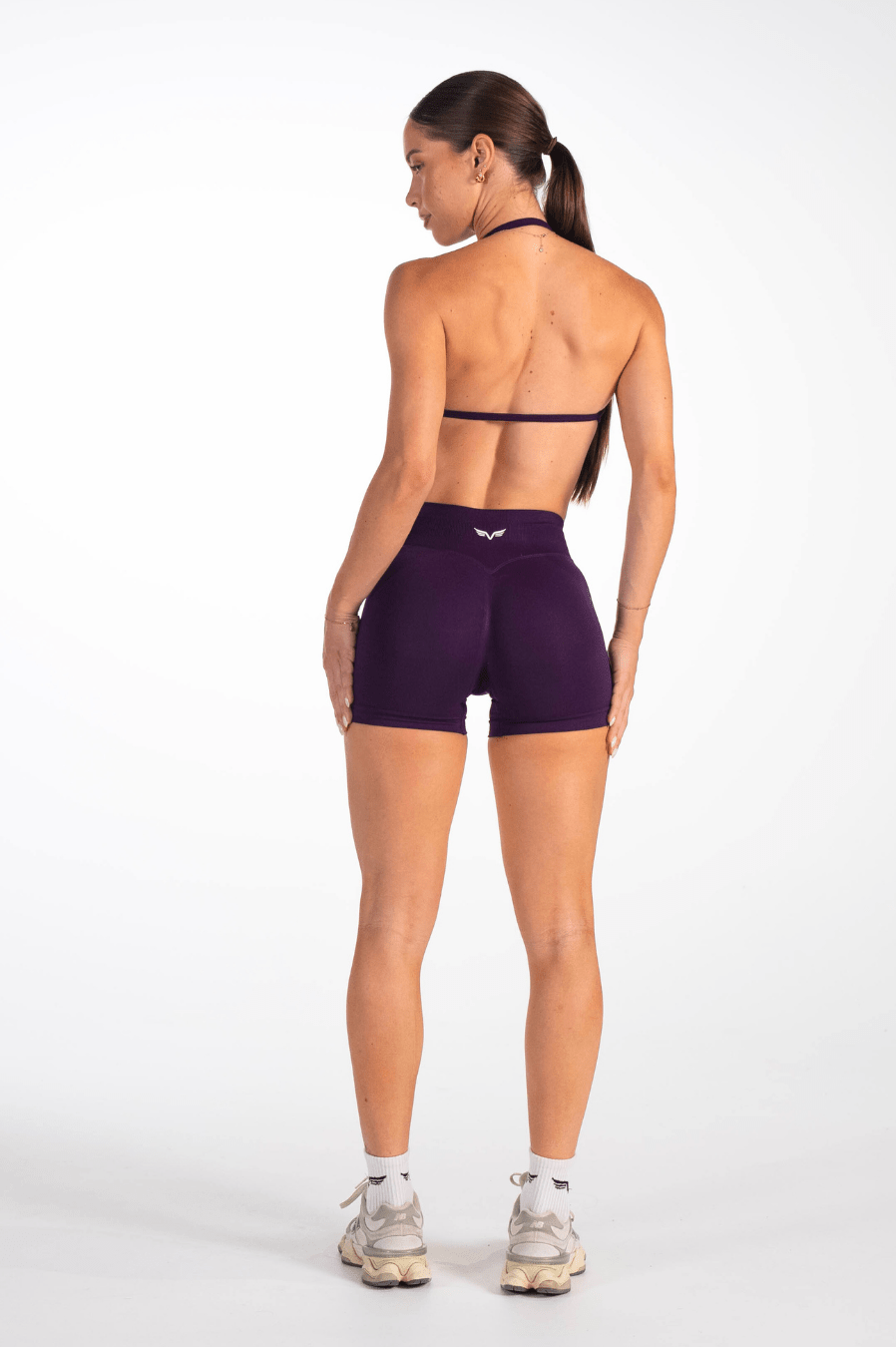 Club Athletica Flex Seamless Ruched Crop Top Grape