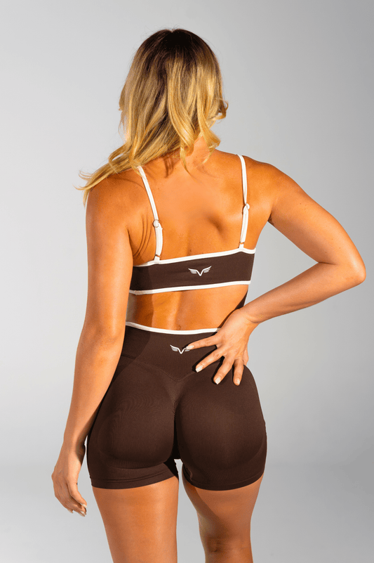 Club Athletica Impact Sculpt Seamless Crop Top Expresso Brown