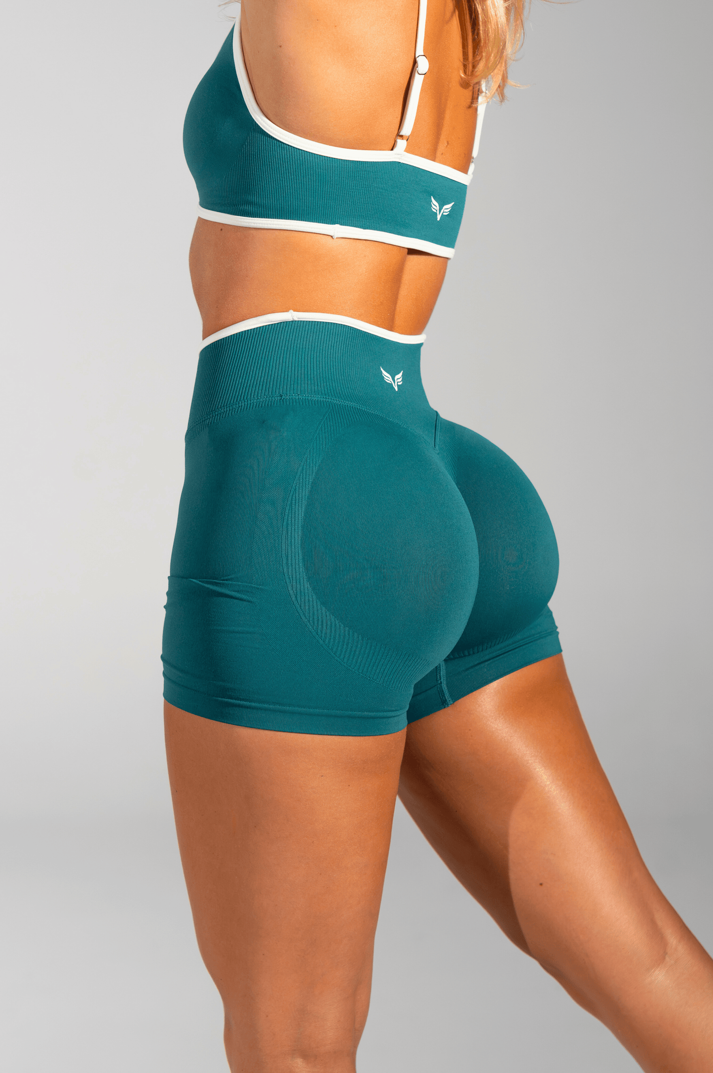 Club Athletica Impact Sculpt Seamless Shorts Teal Green