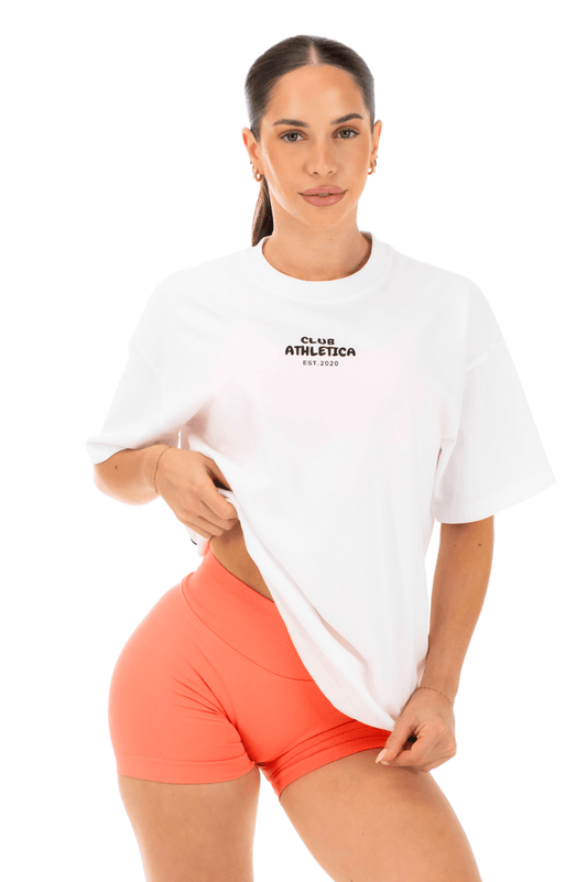 Club Athletica Oversized Tee White/Apricot