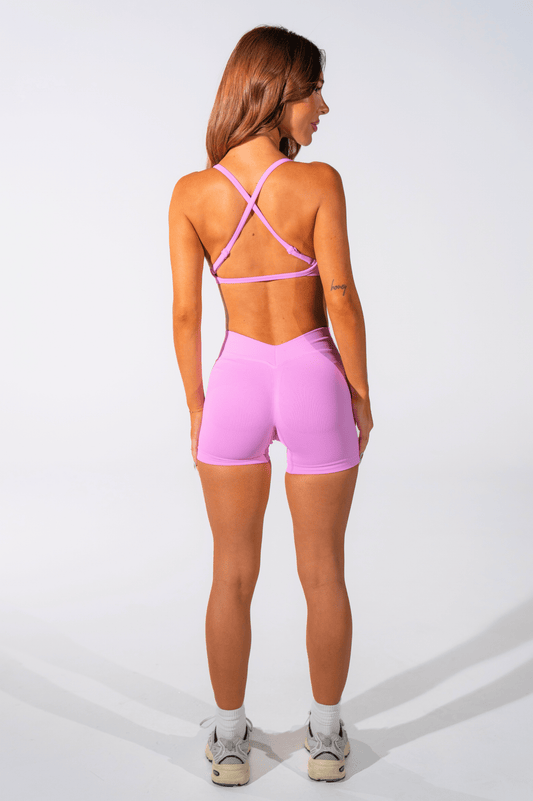 Club Athletica Sculptura V Back Seamless Scrunch Shorts Pink