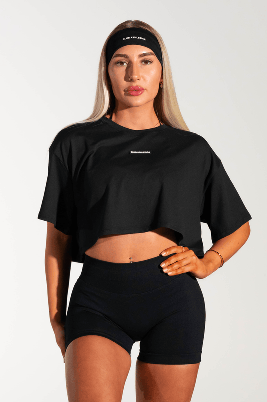 Club Athletica Slouchy Cropped Tee Black