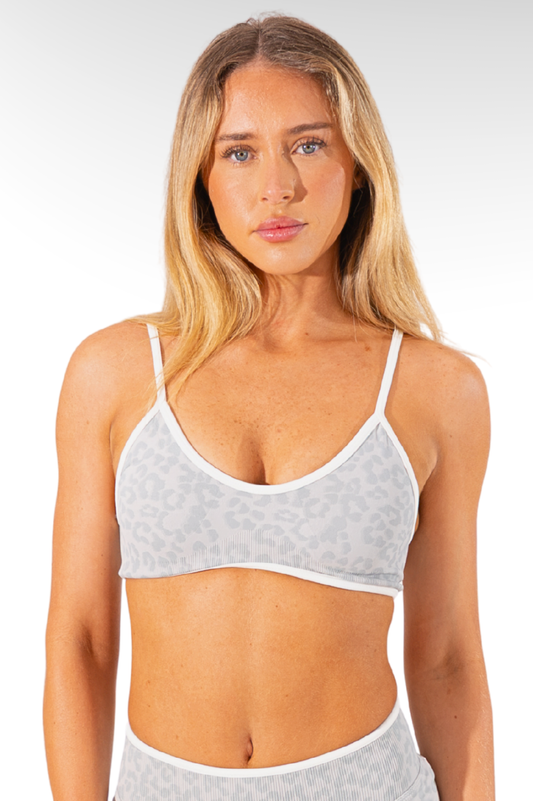 Club Athletica Impact Sculpt Seamless Sports Bra Snow Leopard