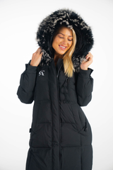 Classy Elegance Long-Down Puffer Jacket Black