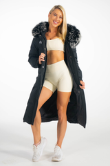 Classy Elegance Long-Down Puffer Jacket Black
