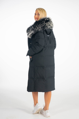 Classy Elegance Long-Down Puffer Jacket Black