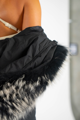 Classy Elegance Long-Down Puffer Jacket Black