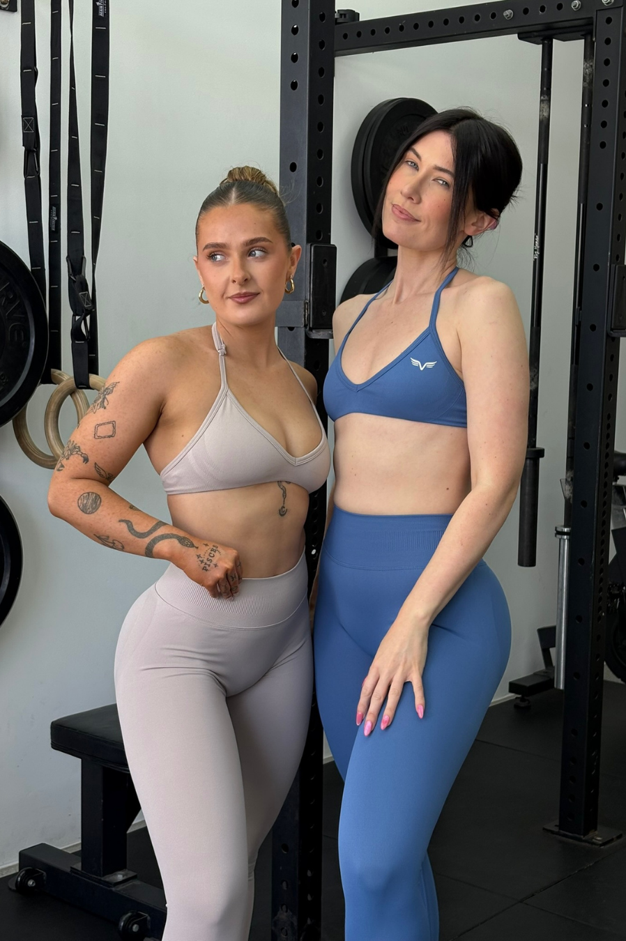 Club Athletica Dynamic Flex Adjustable Halter Sports Bra Denim Blue