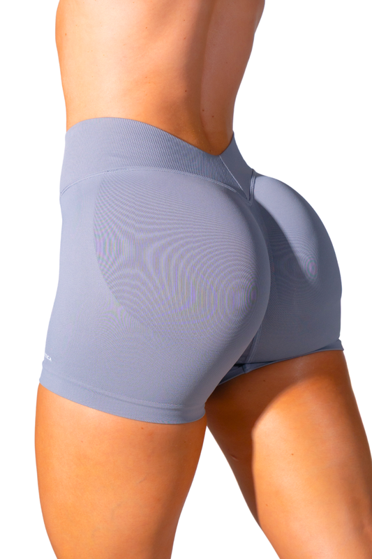 Club Athletica Sculptura V Back Seamless Scrunch Shorts Charcoal Mist
