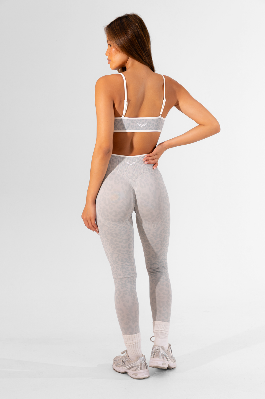 Club Athletica Impact Sculpt Seamless Scrunch Bum Leggings Snow Leopard