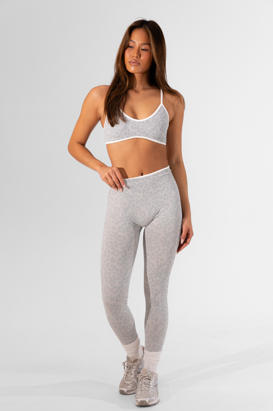 Club Athletica Impact Sculpt Seamless Scrunch Bum Leggings Snow Leopard