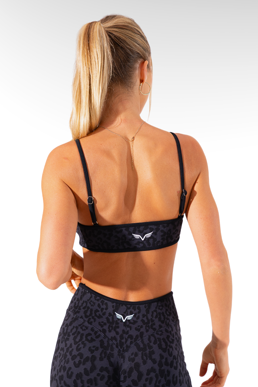 Club Athletica Impact Sculpt Seamless Sports Bra Black Leopard