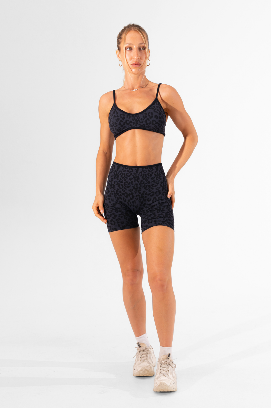 Club Athletica Impact Sculpt Seamless Sports Bra Black Leopard