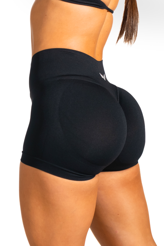 Club Athletica Dynamic Flex Scrunch Bum Booty Shorts Black