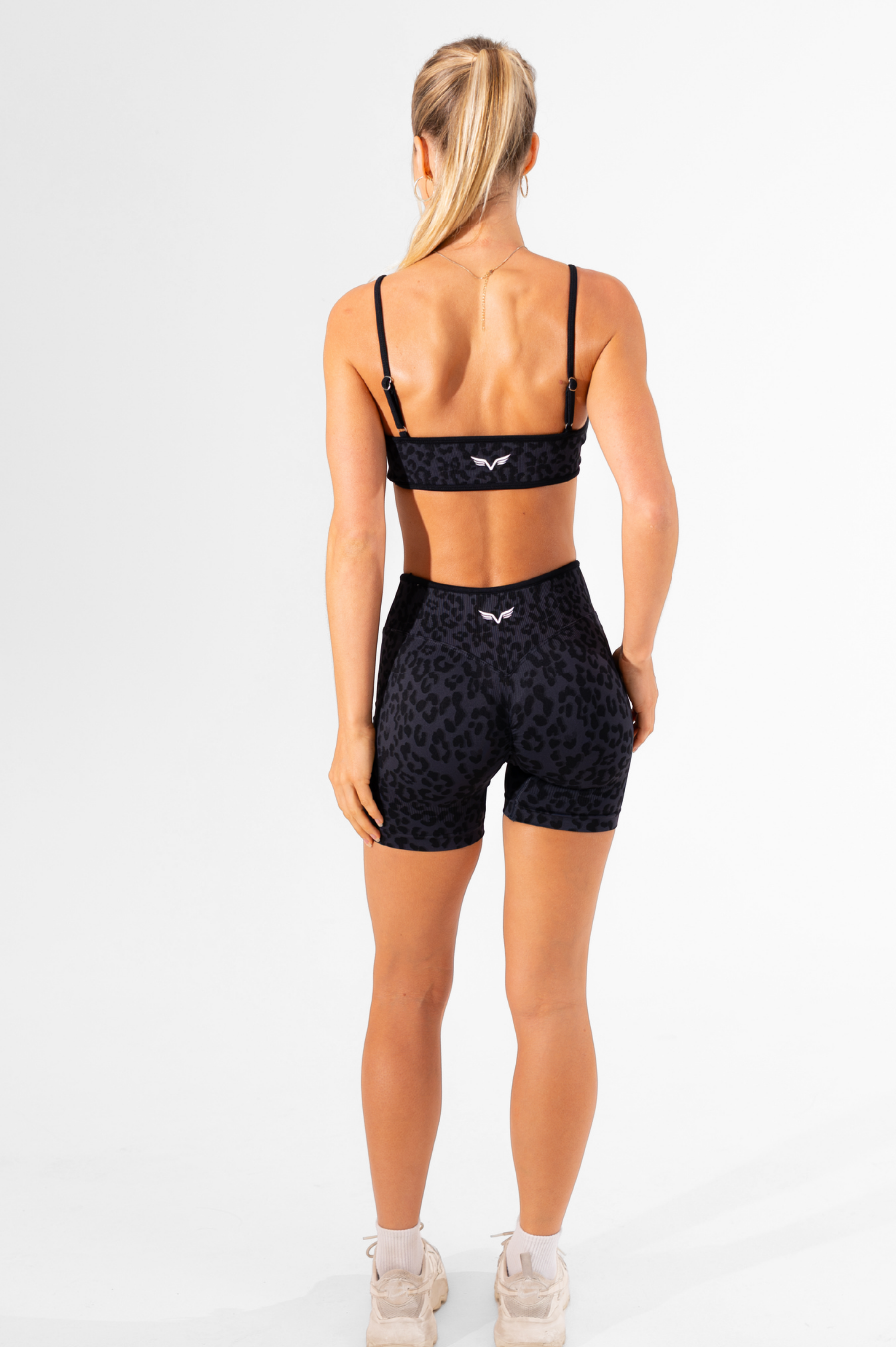 Club Athletica Impact Sculpt Seamless Scrunch Bum Shorts Black Leopard