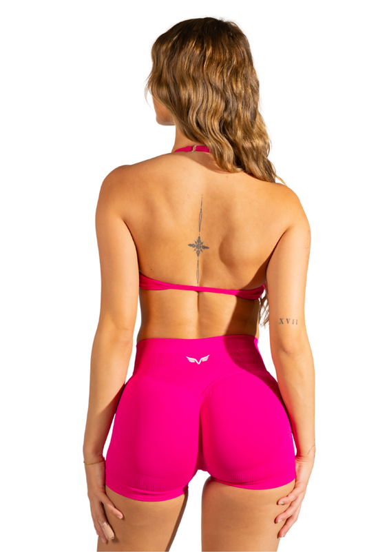 Club Athletica Dynamic Flex Scrunch Bum Booty Shorts Fuchsia