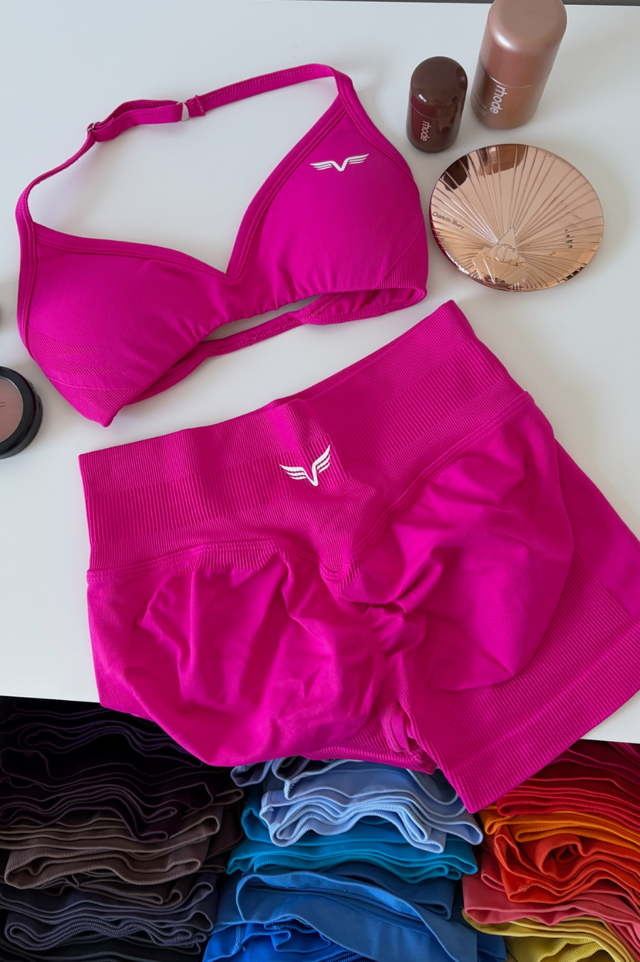 Club Athletica Dynamic Flex Scrunch Bum Booty Shorts Fuchsia