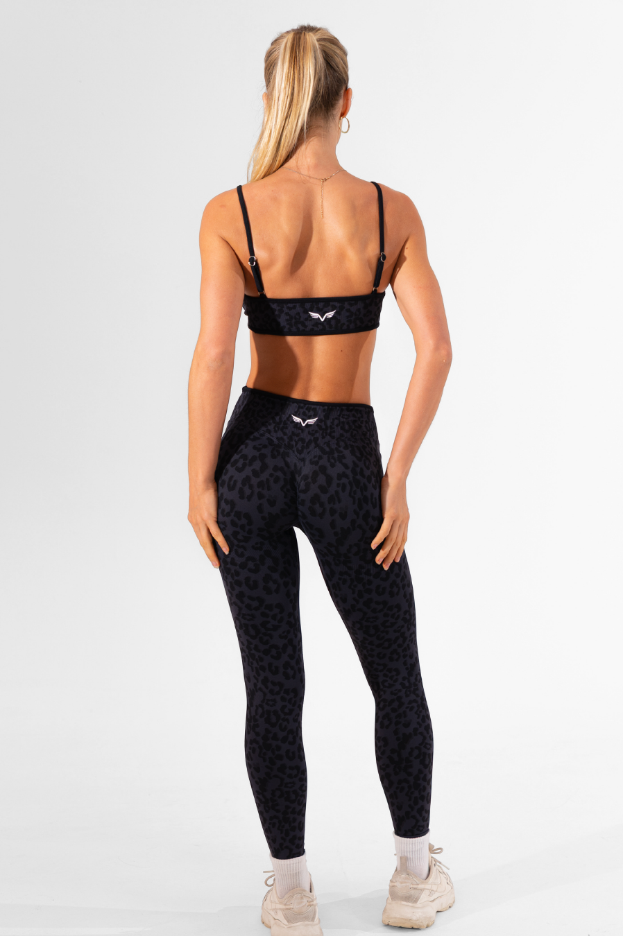Club Athletica Impact Sculpt Seamless Scrunch Bum Leggings Black Leopard