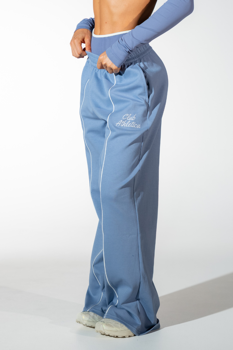 Impact Sculpt Wide Leg Track Pants Slate Noir