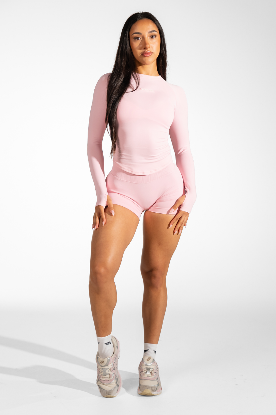 Club Athletica Womens Flex Contour Long Sleeve Gym Tee Light Pink