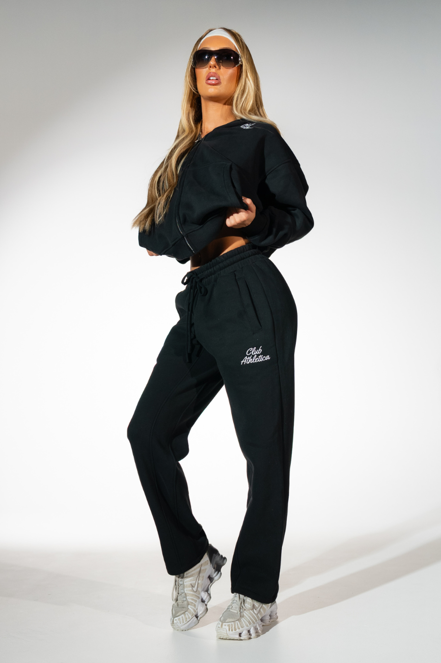 Club Athletica Womens Luxury Oversized Zip Hoodie Black Premium Fleece Limited Edition
