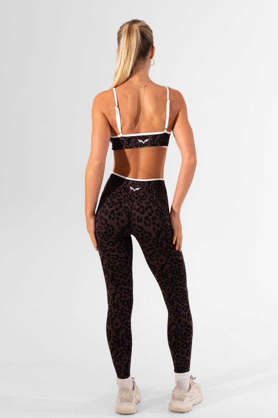 Club Athletica Impact Sculpt Seamless Scrunch Bum Leggings Espresso Brown Leopard