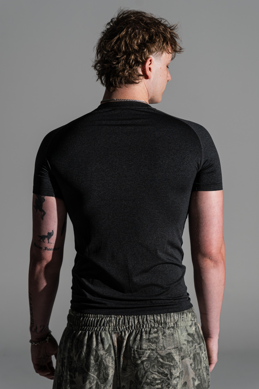 Mens Core Compression Tee Marl Black