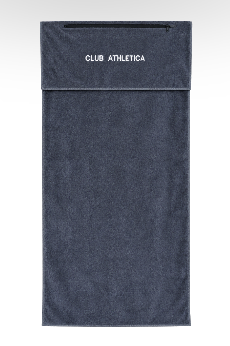 Club Athletica Hooded Gym Bench Towel with Zip Pocket Grey