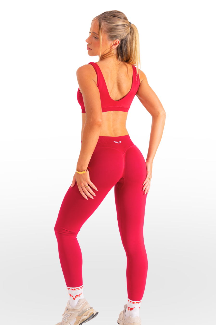Club Athletica Flex Contour Crop Top Festive Red