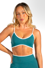 Club Athletica Impact Sculpt Seamless Crop Top Teal Green