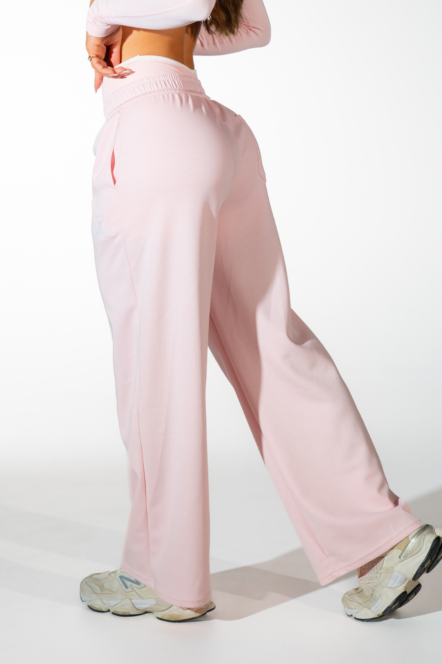 Impact Sculpt Wide Leg Track Pants Quartz Pink