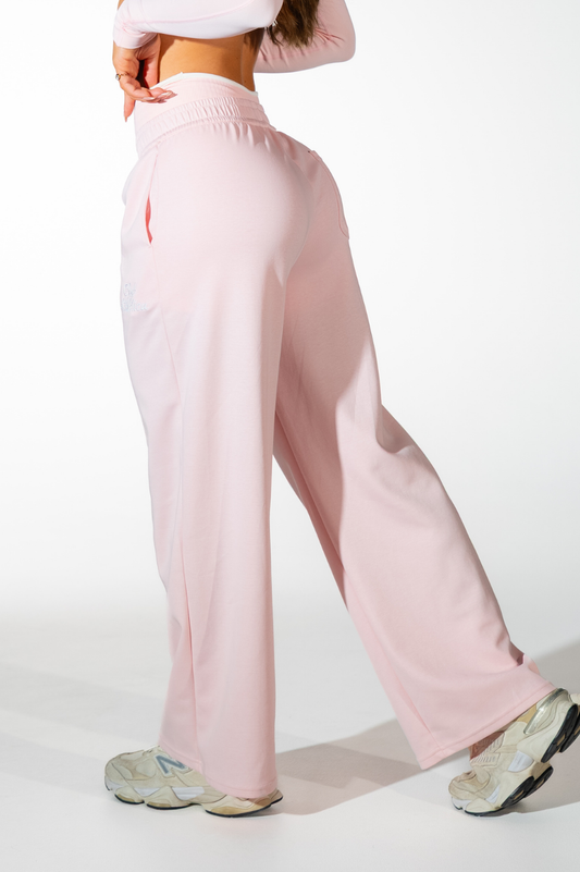 Impact Sculpt Wide Leg Track Pants Quartz Pink
