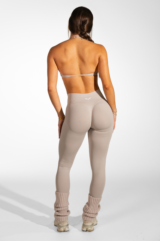Club Athletica Dynamic Flex Seamless Scrunch Bum Leggings Beige