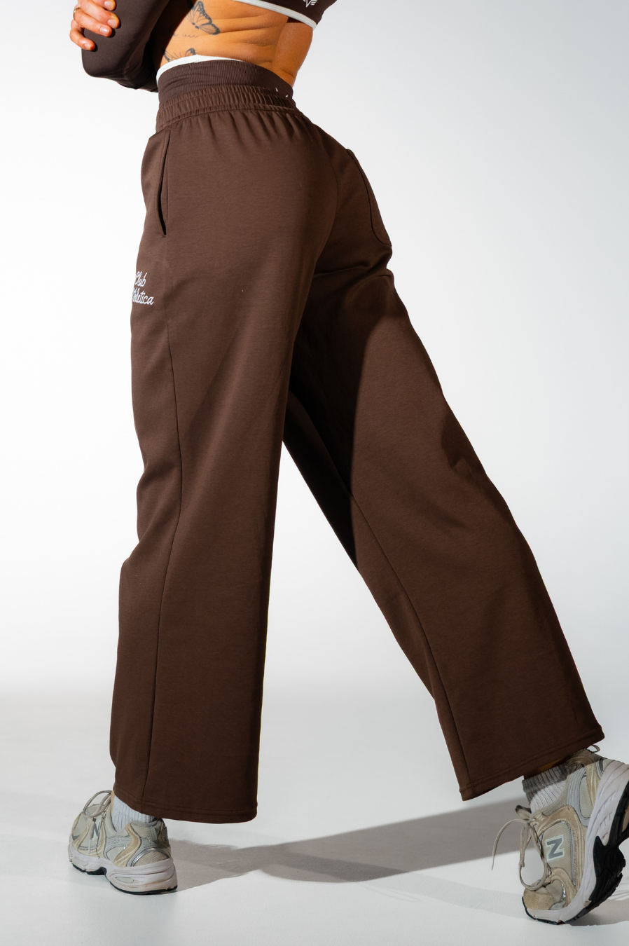 Impact Sculpt Wide Leg Track Pants Espresso Brown
