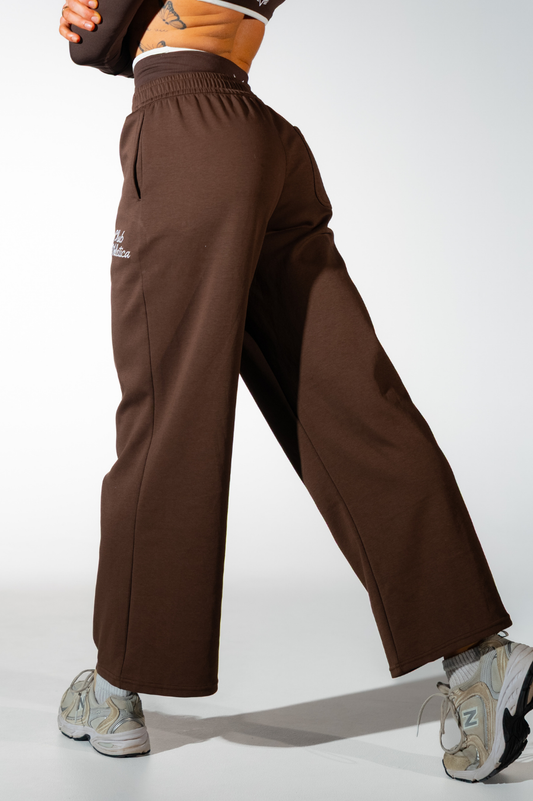 Impact Sculpt Wide Leg Track Pants Espresso Brown