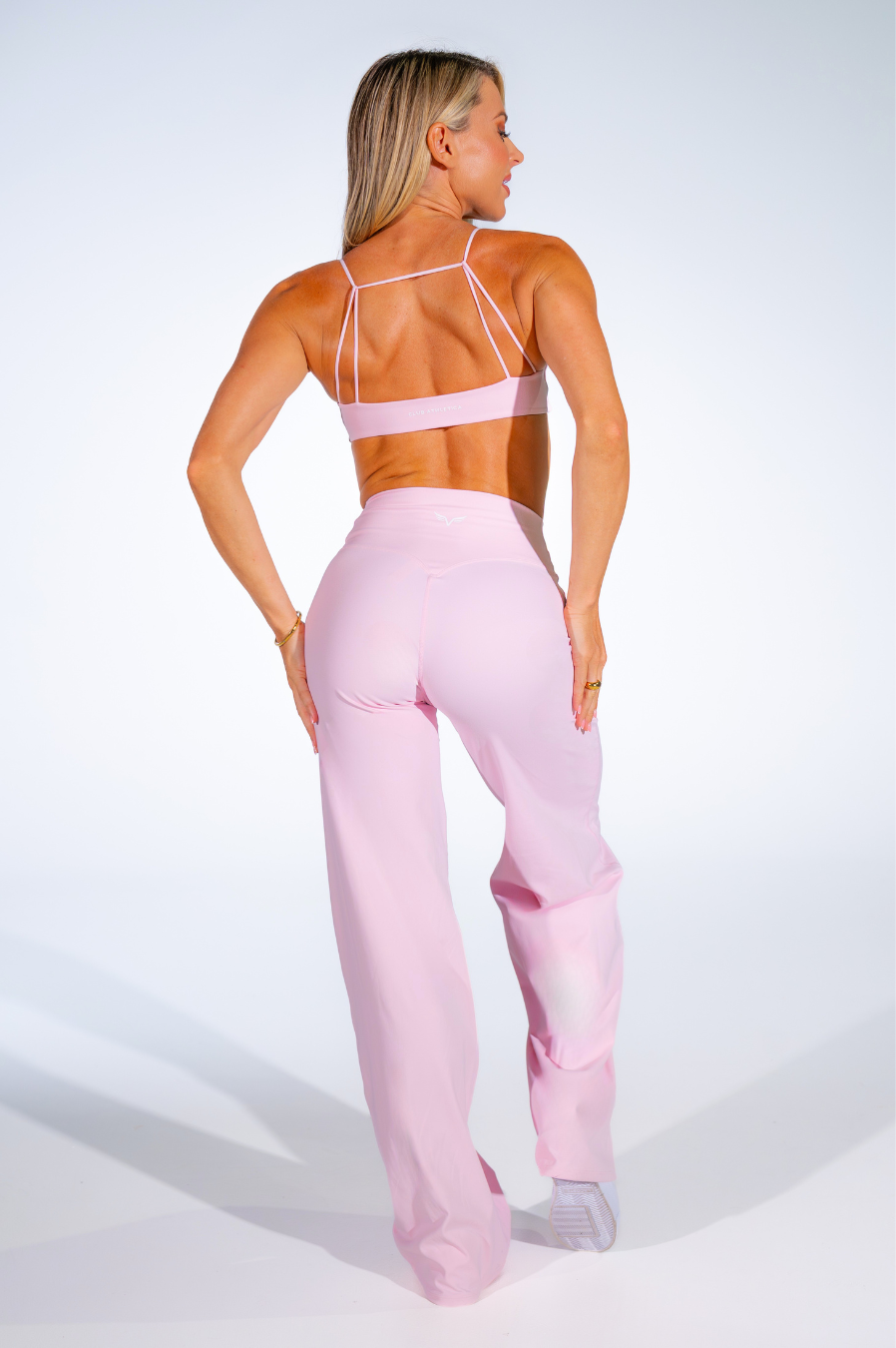 Classy Wide Leg Pants Workout Pants for Women Pink