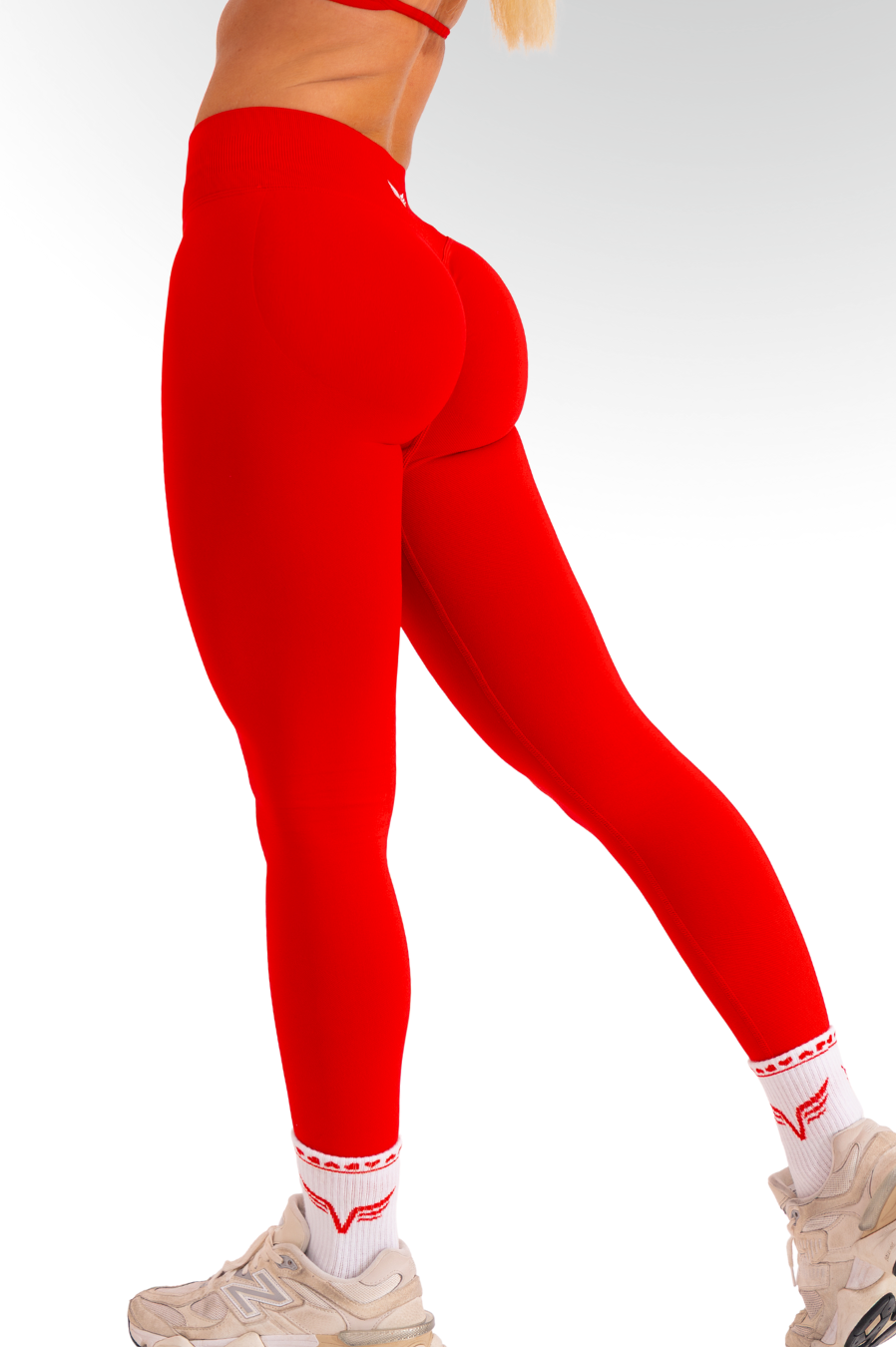 Club Athletica Flex Seamless Scrunch Leggings Valentines Red