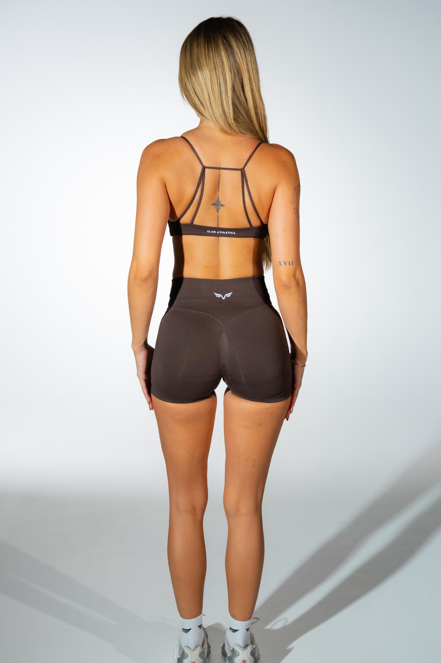 Club Athletica Womens Flex Twist Front Sports Bra Truffle Brown