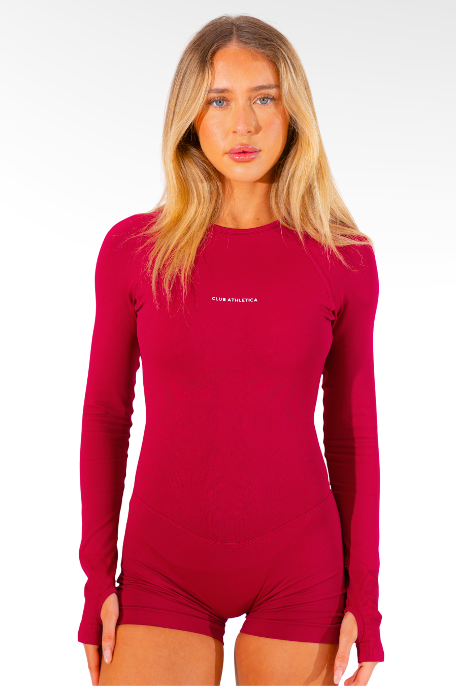 Club Athletica Flex Seamless Glute Contour Bodysuit Festive Red