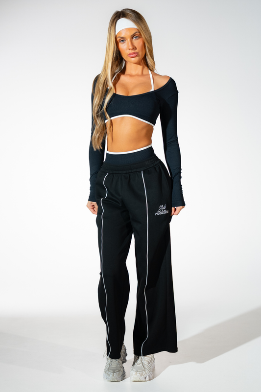 Impact Sculpt Wide Leg Track Pants Black