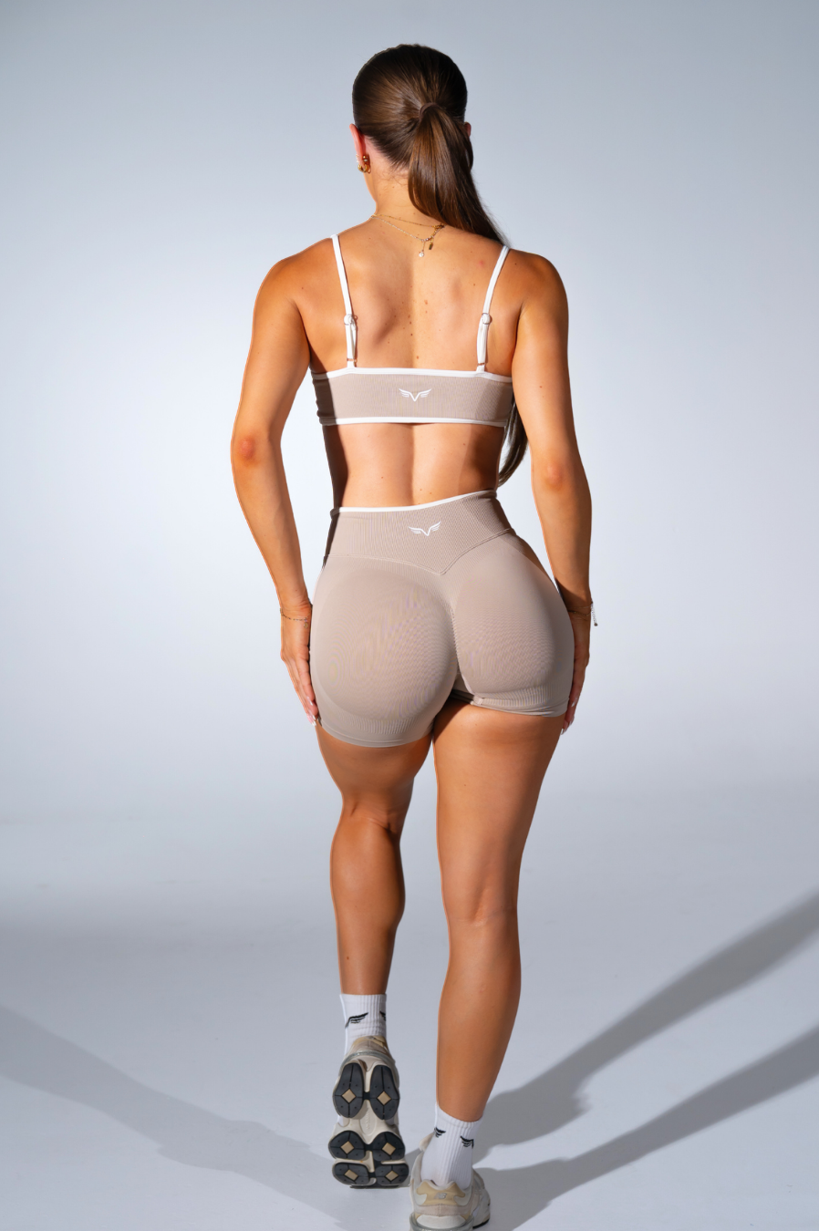 Club Athletica Impact Sculpt Seamless Shorts Cocoa Beige