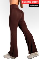 Club Athletica - Staple Scrunch Flare Leggings - Brown