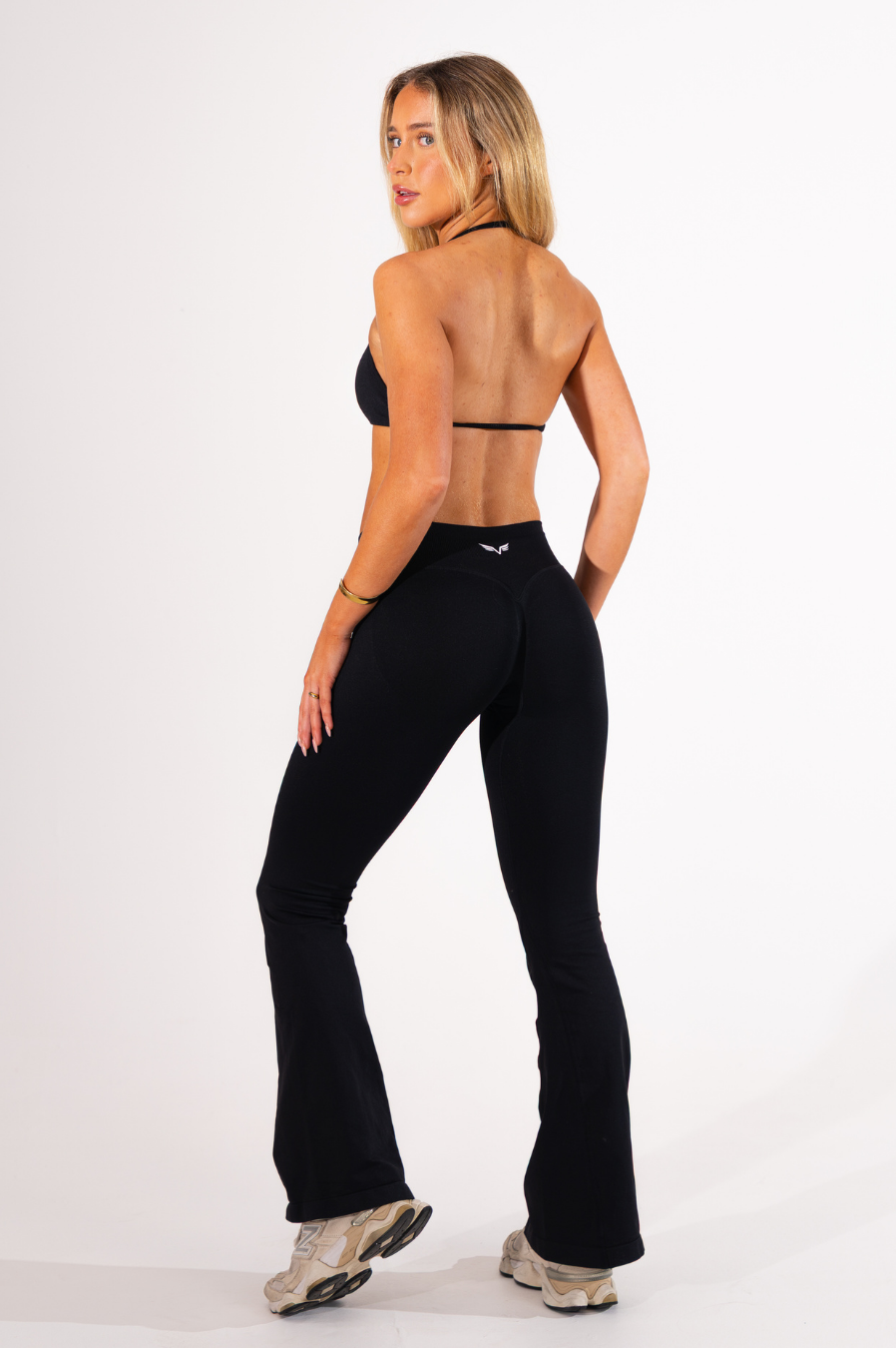 Club Athletica Flex Scrunch Glute Contour Flare Leggings Black