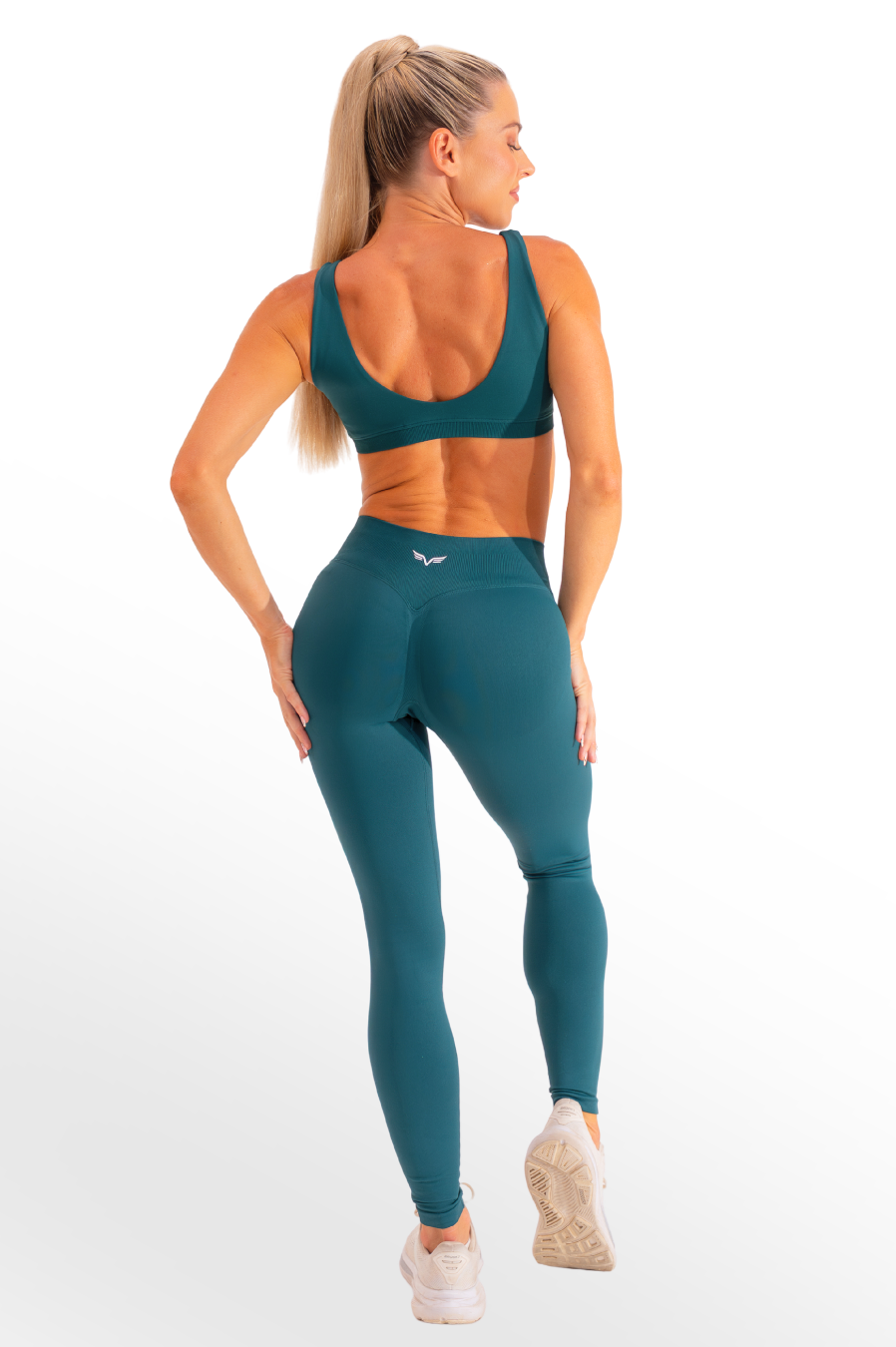 Club Athletica Flex Contour Crop Top Pine Green